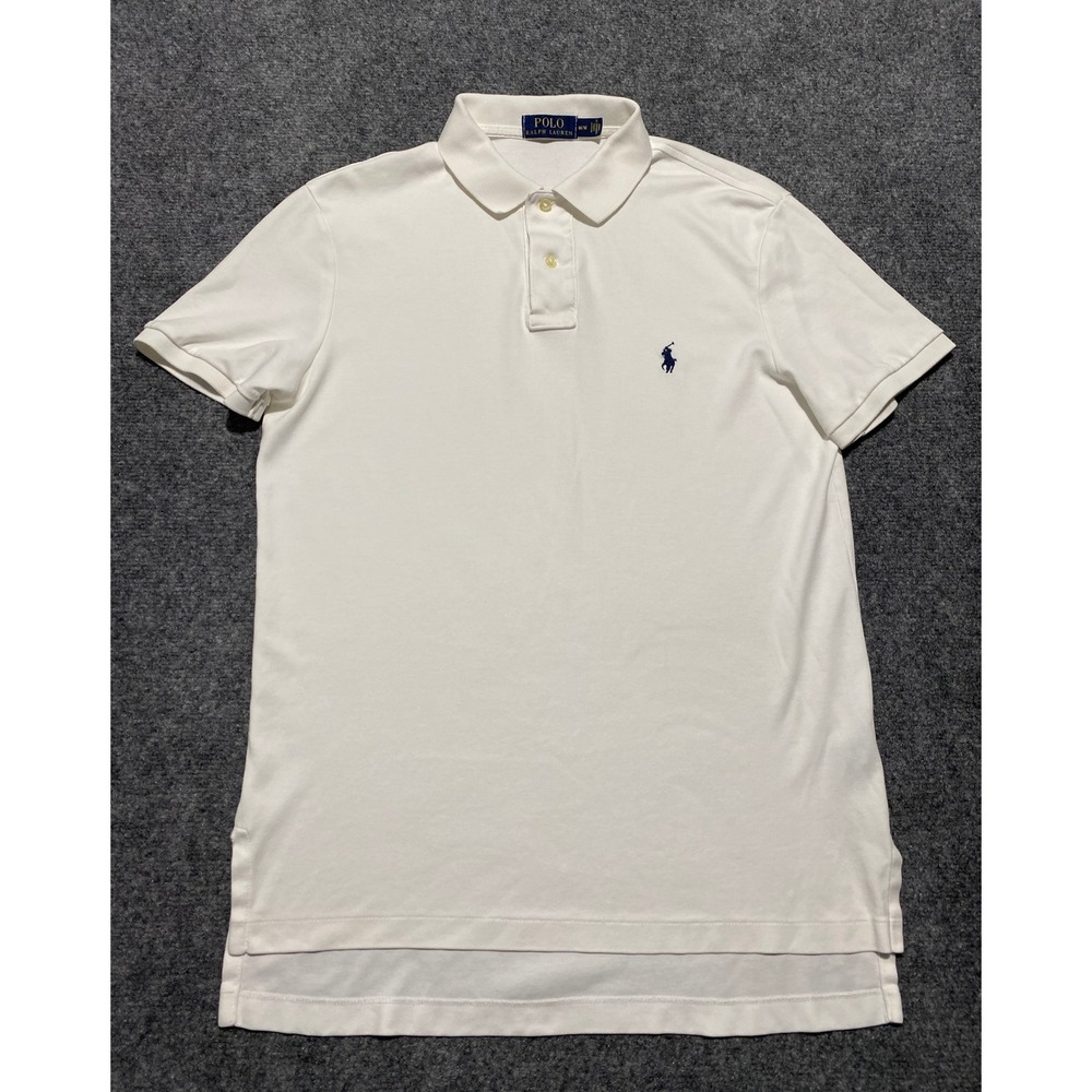 Polo Ralph Lauren Mens Medium White Short Sleeve Classic Fit Pony Polo Shirt